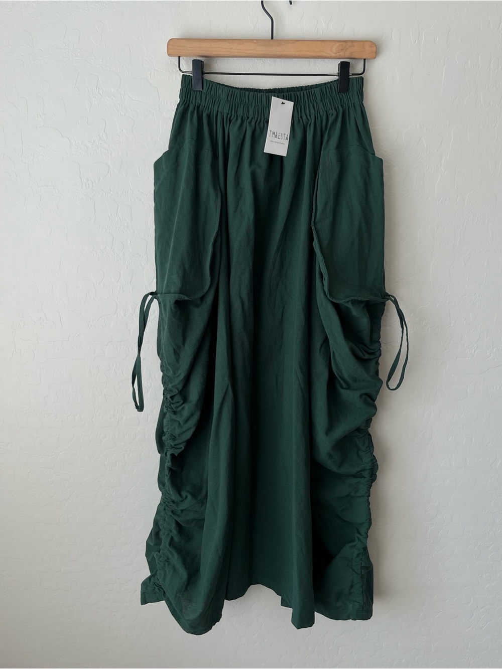 Thaluta Maxi Skirt Alaina Hunter Green NEW one size boho organic cotton - Picture 9 of 15